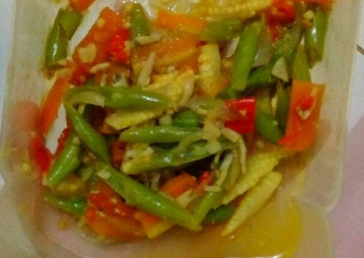 resep makanan Tumis buncis, wortel dan baby corn