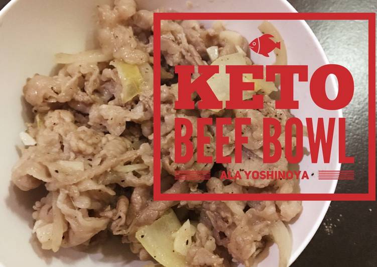 resep lengkap untuk Keto Beef Bowl ala Yoshinoya