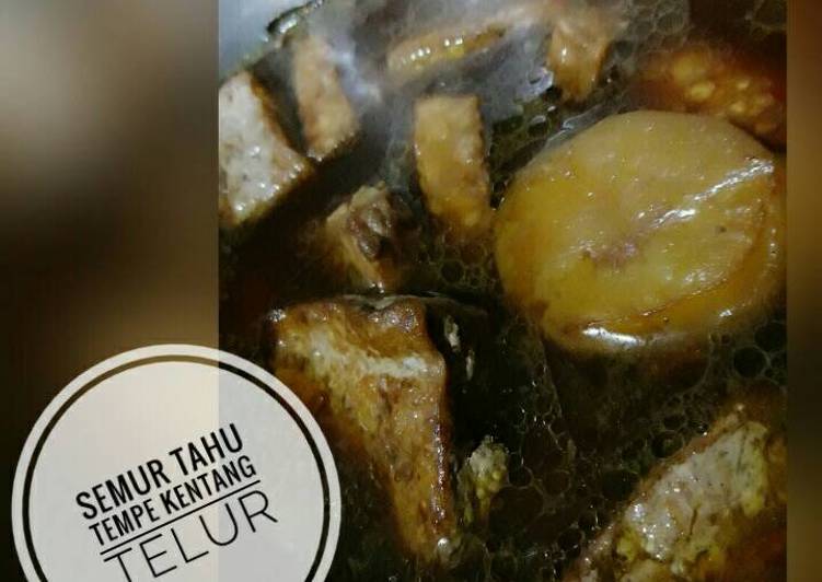 cara membuat Semur Tahu Tempe Kentang Telur ??