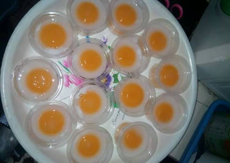 cara membuat Puding Telur Ceplok Mata Sapi