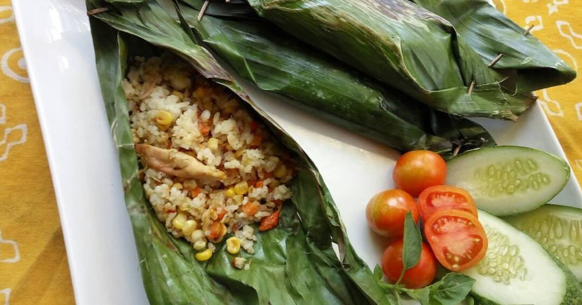 Resep Nasi bakar jagung ayam ala Lily