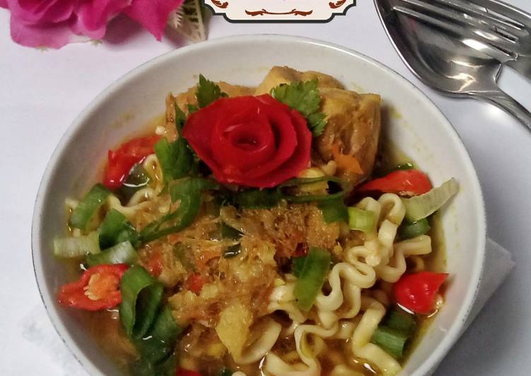 bahan dan cara membuat Mie Kuah Tongseng Ayam (#pr_AnekaMieKuah)