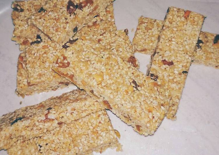 gambar untuk resep Granola bar dengan biji wijen, kacang tanah, ga pake gula