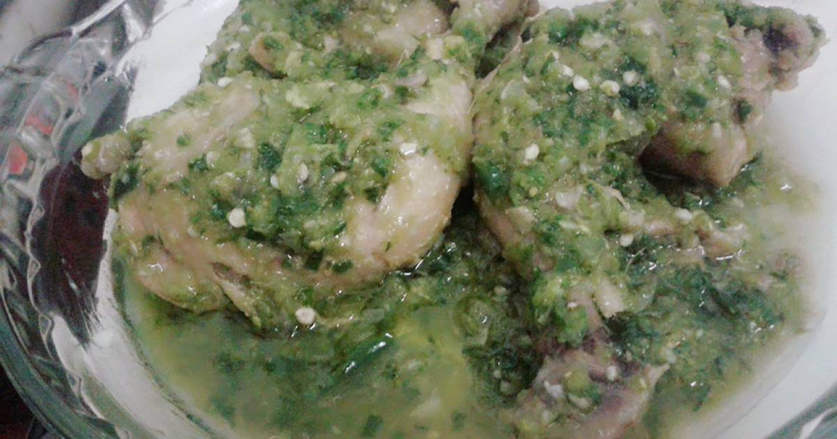 Resep Ayam cabe ijo (plus kemangi) ala Indah