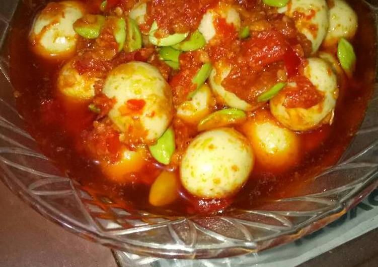 Resep Telur puyuh pete balado Oleh firdaamalia