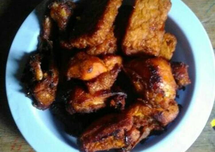 gambar untuk resep makanan Bacem tempe & ayam simple