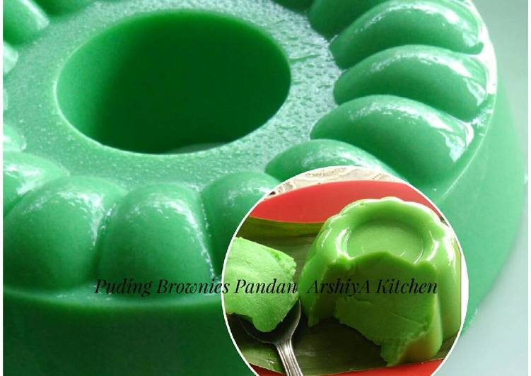 resep Puding Brownies Pandan