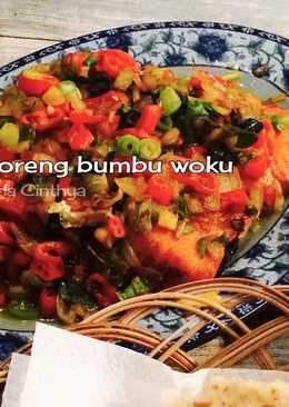 Salmon goreng bumbu woku