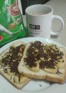 Roti bakar pisang coklat keju