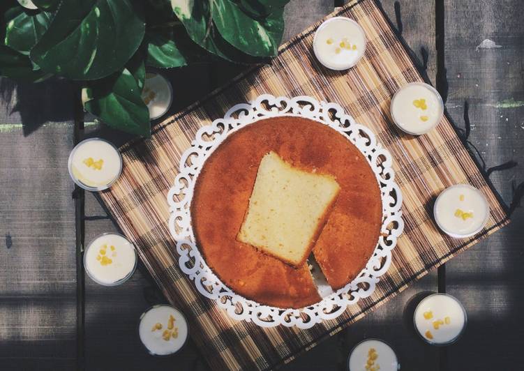 gambar untuk resep makanan Jasuke (Jagung Susu Keju) Chiffon cake / corn milk cheese chiffon cake