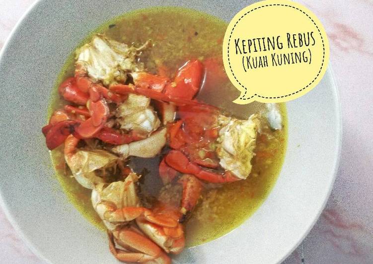 bahan dan cara membuat Kepiting Rebus (Kuah Kuning)