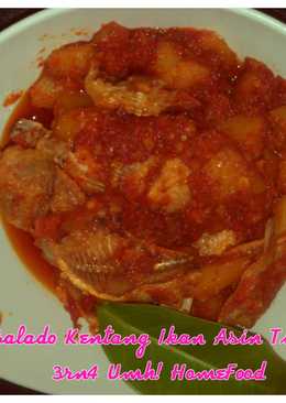 Balado kentang Ikan Asin Tipis