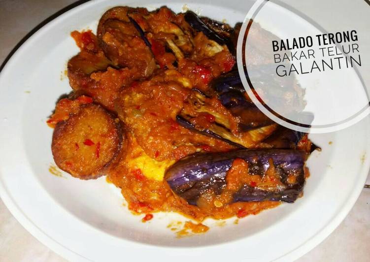 resep lengkap untuk Balado terong bakar telur galantin