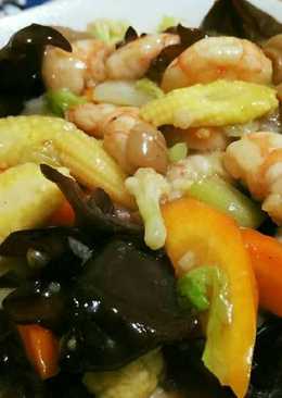 Capcay goreng seafood