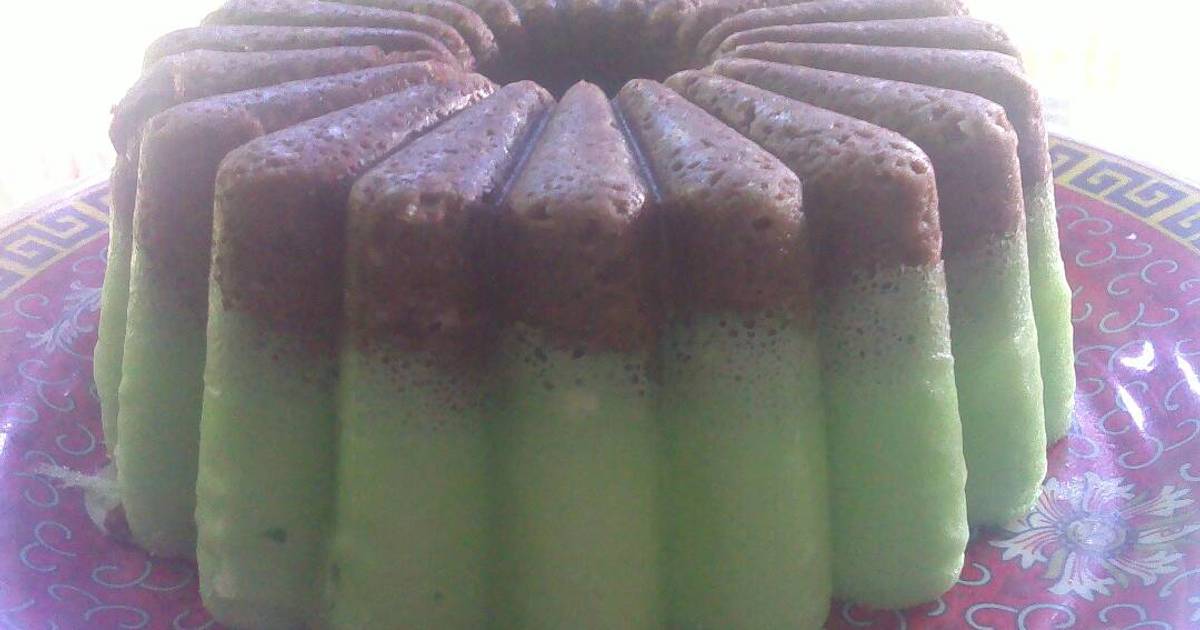 Resep Bolu kukus coklat pandan mini