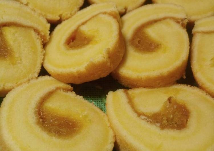 bahan dan cara membuat Bolu gulung mini ekonomis