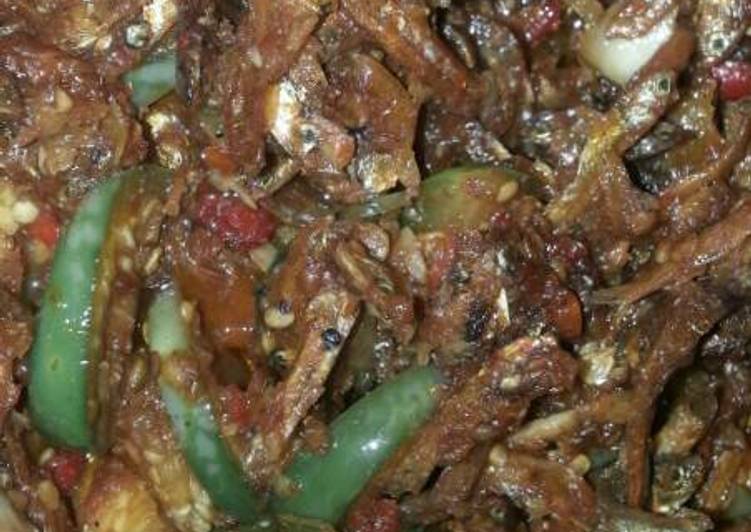 resep makanan Sambel terong ijo bunder plus teri