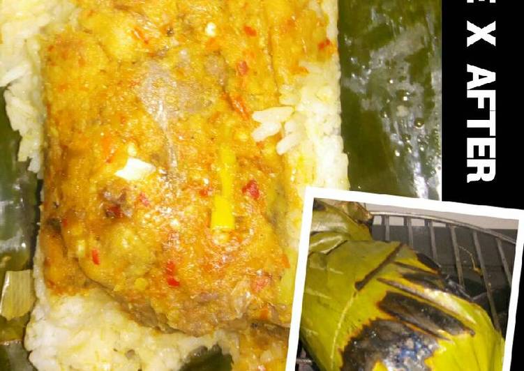 resep Nasi bakar oncom daging sapi