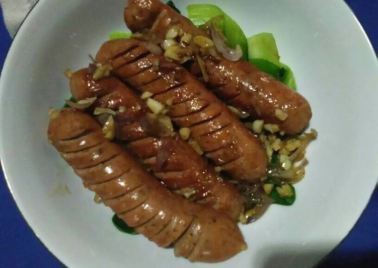 gambar untuk resep makanan Bokcoy Bratwurst Saus Tiram