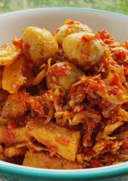 Goreng Balado Teri Medan, Kentang & Telur Puyuh