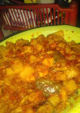 Sambal kentang,tempe,terong,teri dan cumi asiiinn:D