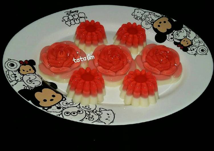 resep makanan Glass Cocopandan Milk Puding