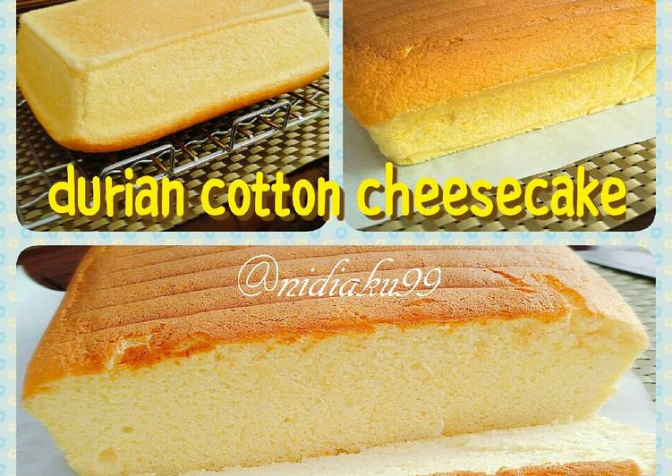 resep lengkap untuk Durian Cotton Cheesecake (jeannietay's blog)