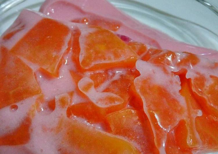 resep lengkap untuk [Inspirasi Kudapan Sehat Buka Puasa/Sahur] Puding Bantal Pepaya