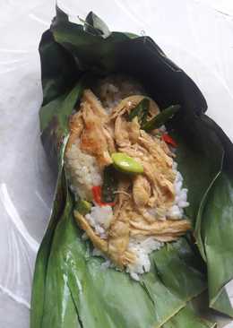 Nasi bakar ayam suwir