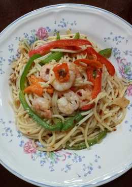 Spaghetti udang paprika