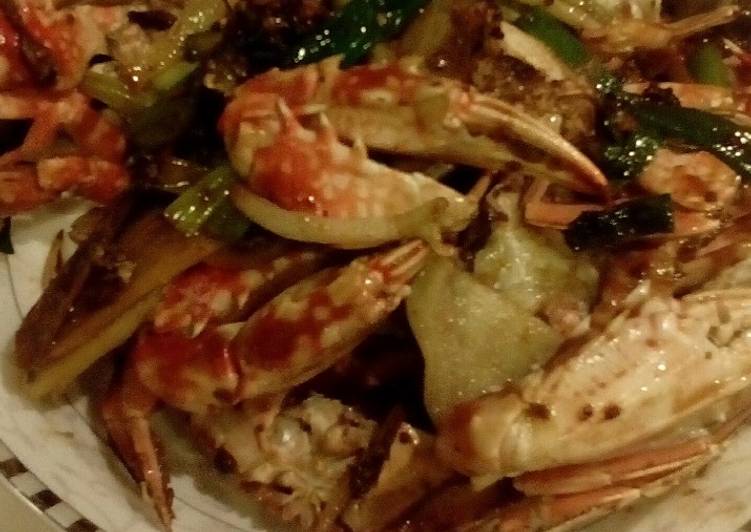 cara membuat Kepiting saos cuka hitam (crab with black vinegar)