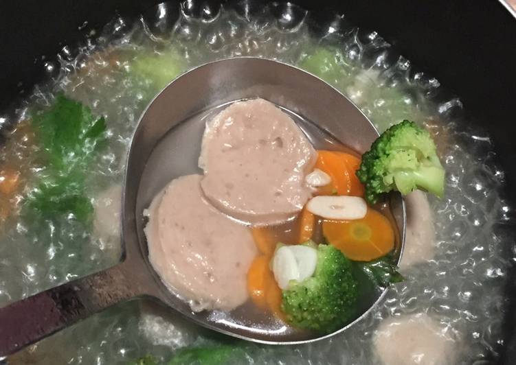 resep Sop / Sup Bakso Brokoli Wortel Simpel Sederhana