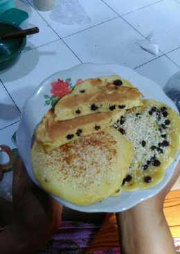 Pancake mudah,murah,topping wijen,chocochip dan blendung jagung