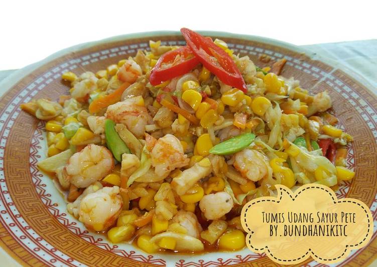 resep masakan Tumis Udang Sayur Pete