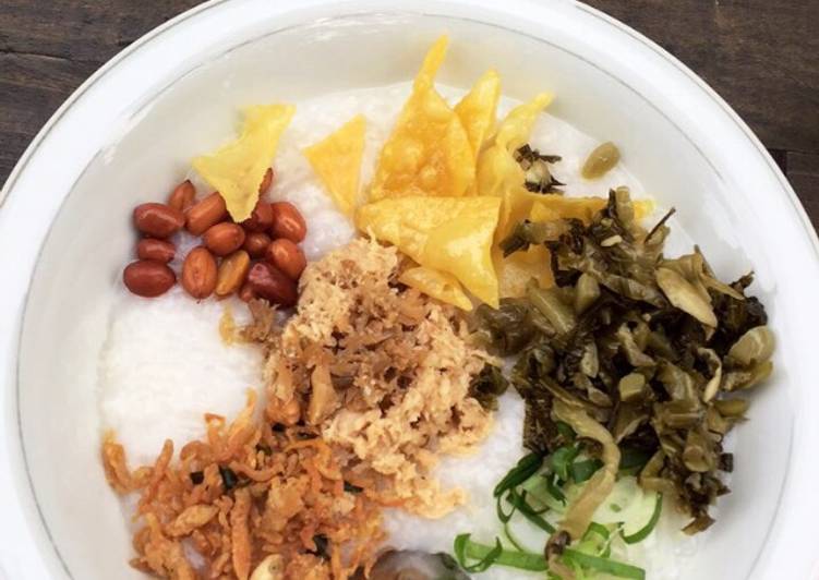 resep masakan Bubur kucai ayam teri (BURKAT)