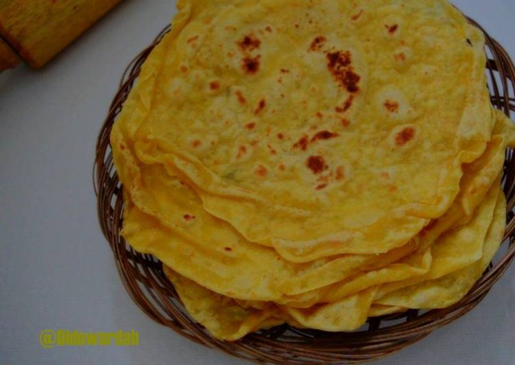 resep lengkap untuk Tortilla Wortel Teflon | Roti Kebab Empuk & Mudah Digulung