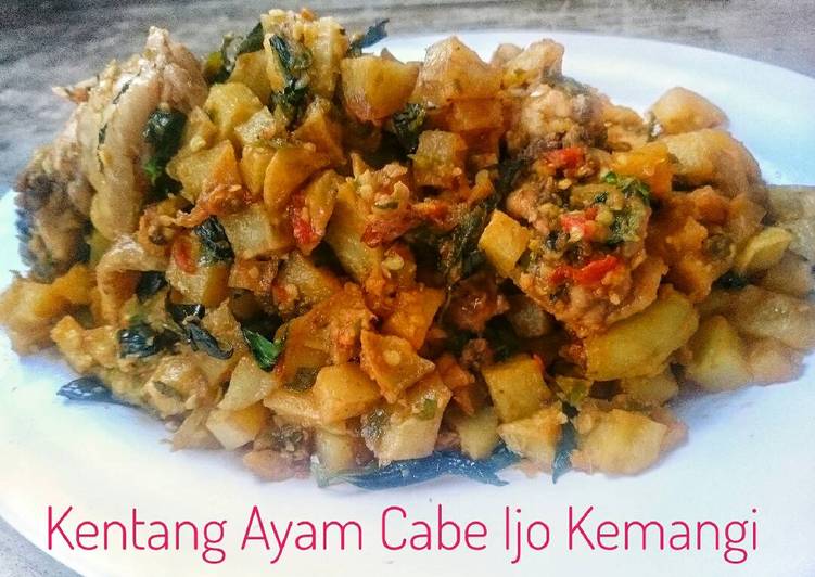 cara membuat Kentang Ayam Cabe Ijo Kemangi