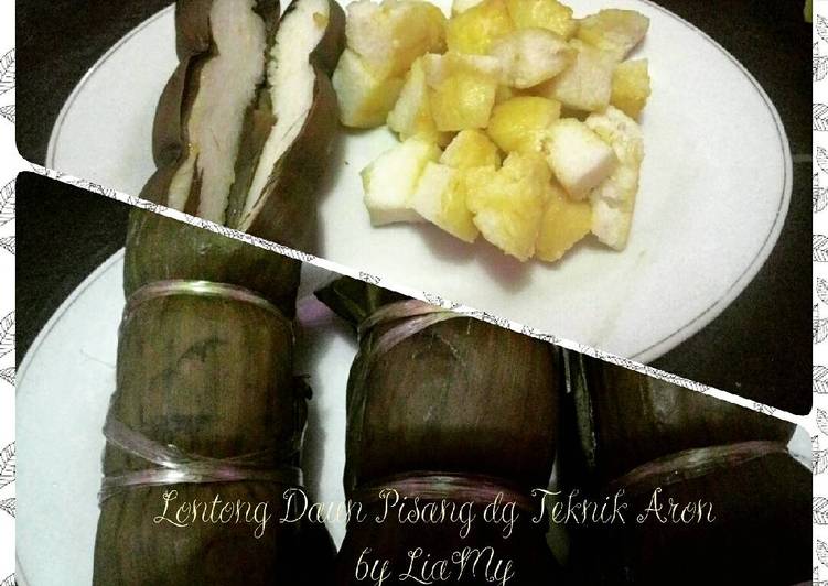 resep masakan Lontong Daun Pisang dg Teknik Aron