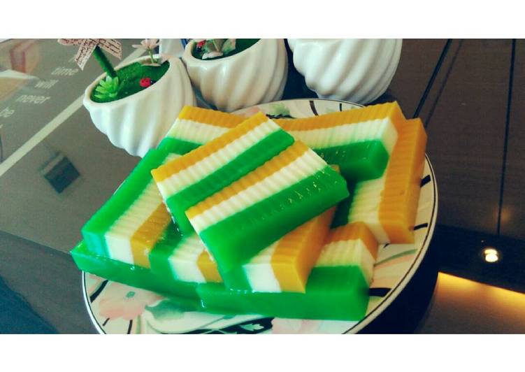 resep lengkap untuk Puding Labu Pandan