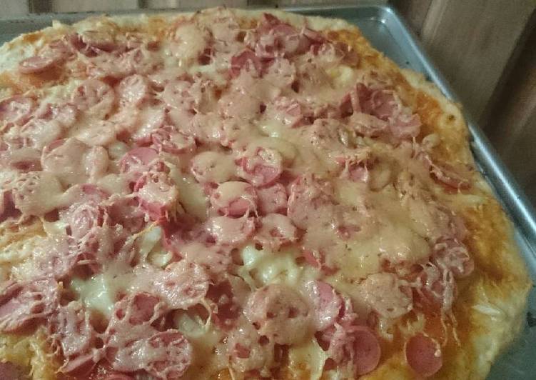 resep masakan Pizza homemade kraft quick melt lembut