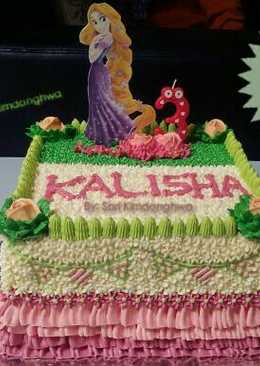 Cake Ultah Tema Rapunzel, Isi Bolu Lapis Malang