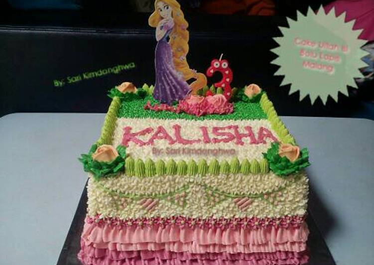 gambar untuk resep makanan Cake Ultah Tema Rapunzel (Base Cake Lapis Malang)