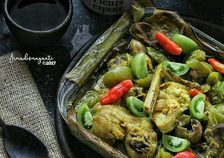 resep lengkap untuk Garang asem ayam dan ampela versi pyrex