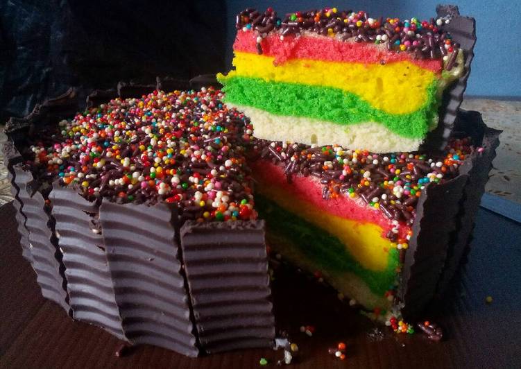 resep masakan 70.Rainbow Cake Kukus