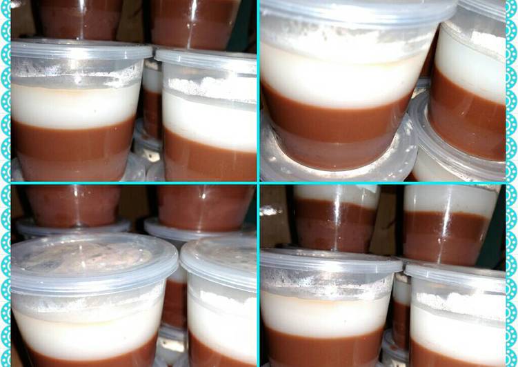 resep lengkap untuk Puding coklat vla susu