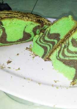Choco pandan zebra cake