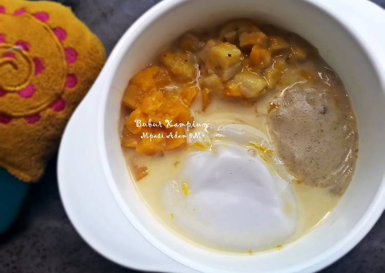 gambar untuk resep [MPASI 9M+] Bubur Kampiun (Labu+Pisang+Sumsum+ kacang Hijau)