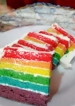 Rainbow cake lembut