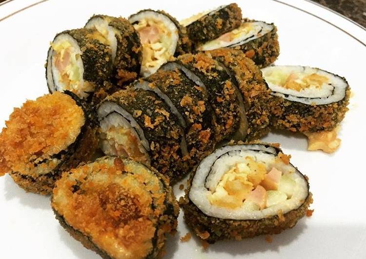 bahan dan cara membuat Crunchy sushi