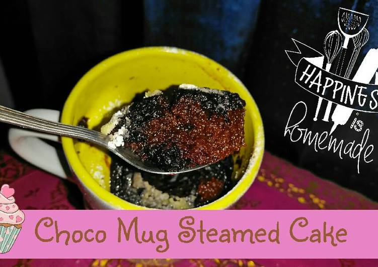 bahan dan cara membuat Choco Mug Steamed Cake